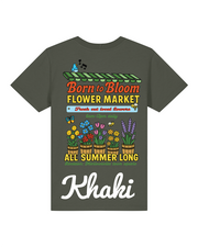 Born to bloom flower market organic kids tee