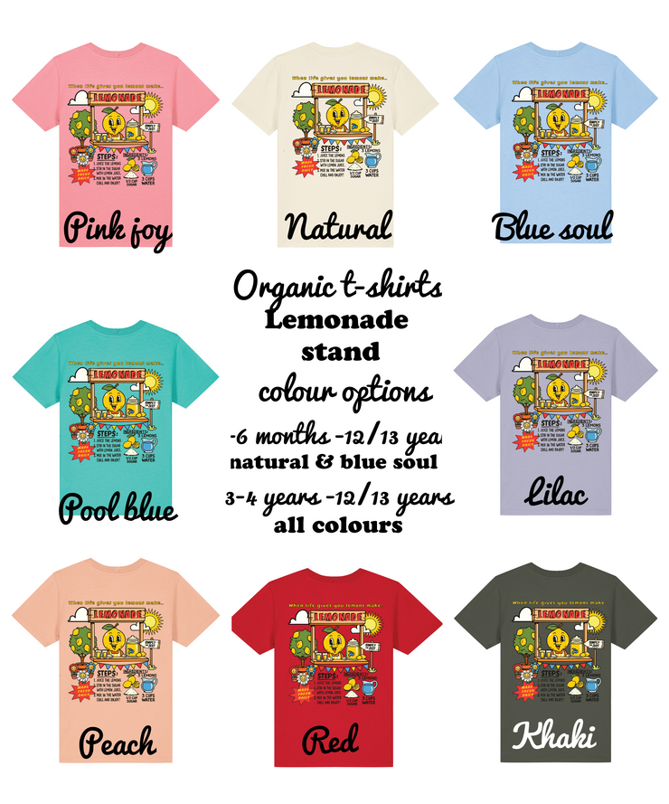 Lemonade stand organic kids tee