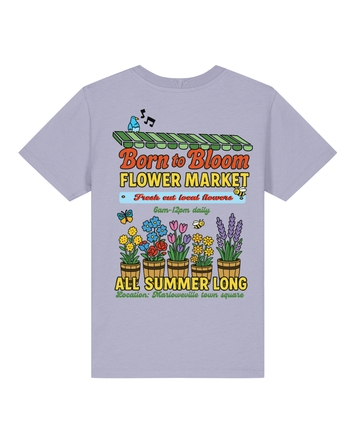 Born to bloom flower market organic kids tee