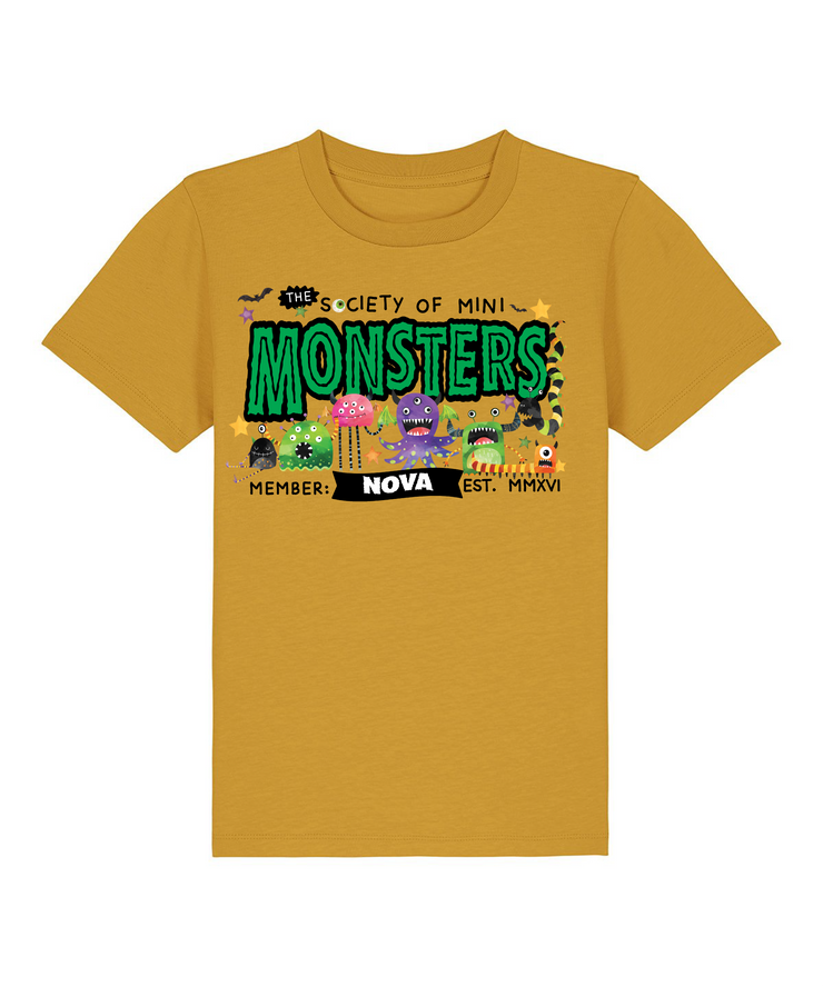Monster society personalised Halloween Kids T-Shirt