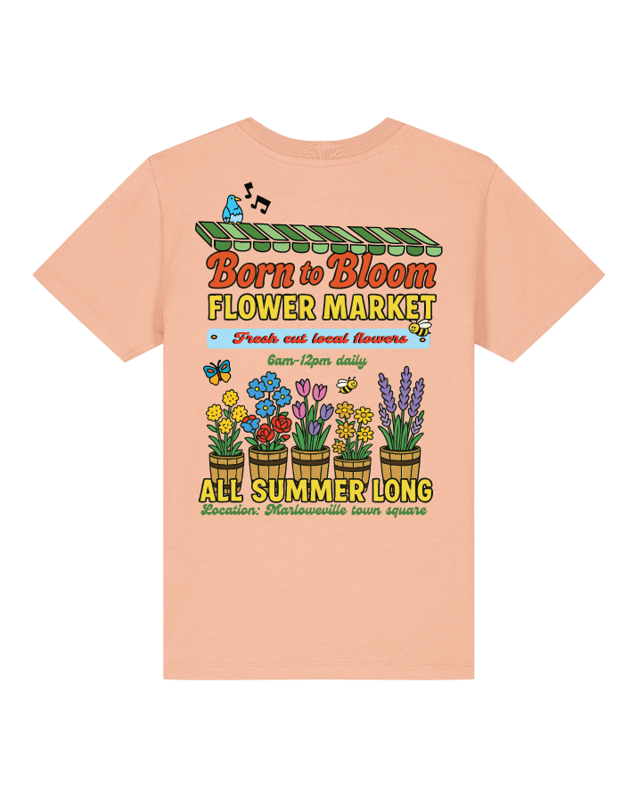 Born to bloom flower market organic kids tee