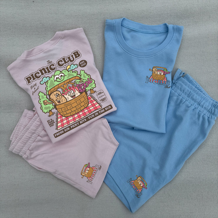 The picnic club shorts and t-shirt kids co-ord
