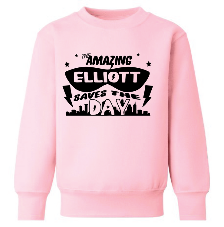 Personalised Super Hero Kids Sweater