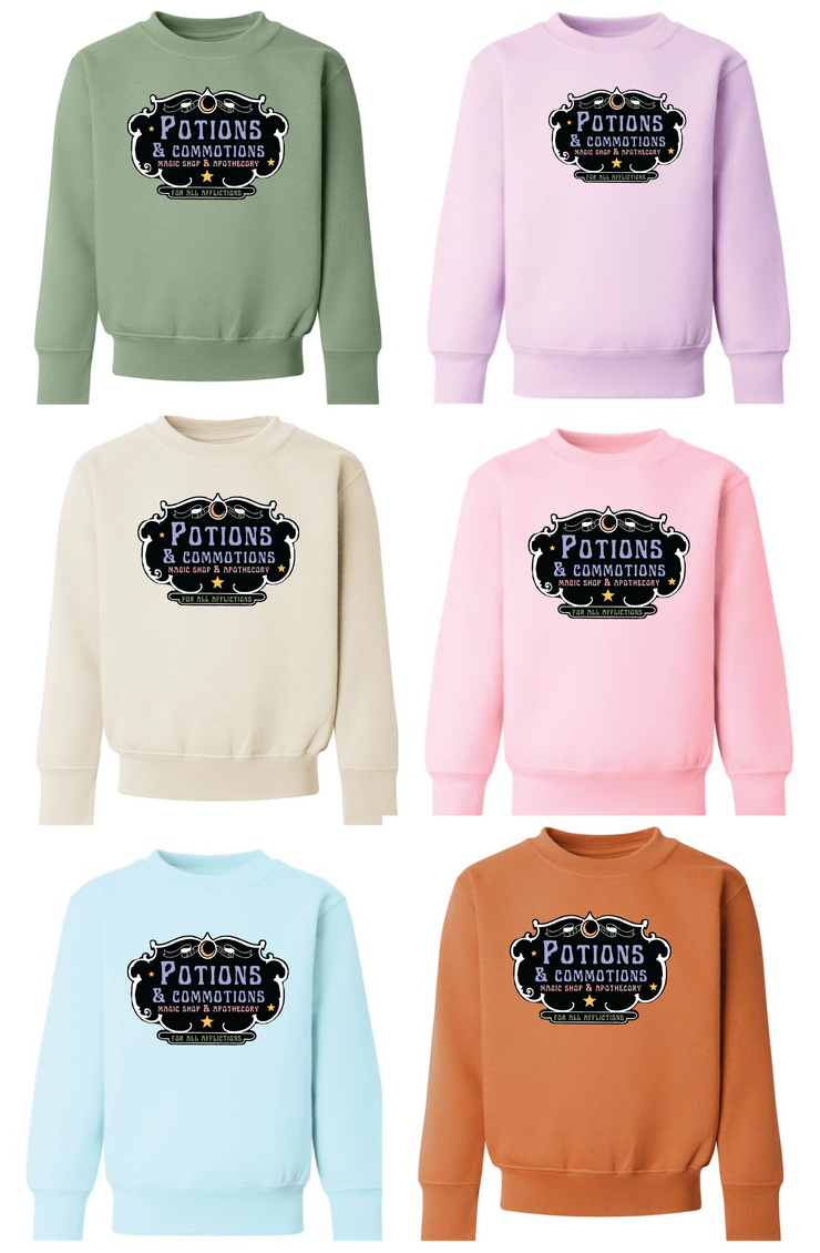 Potions and commotions adult and kids sweater