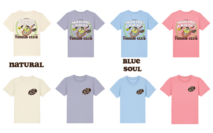 Making a racket organic T-shirt (adults and kids)
