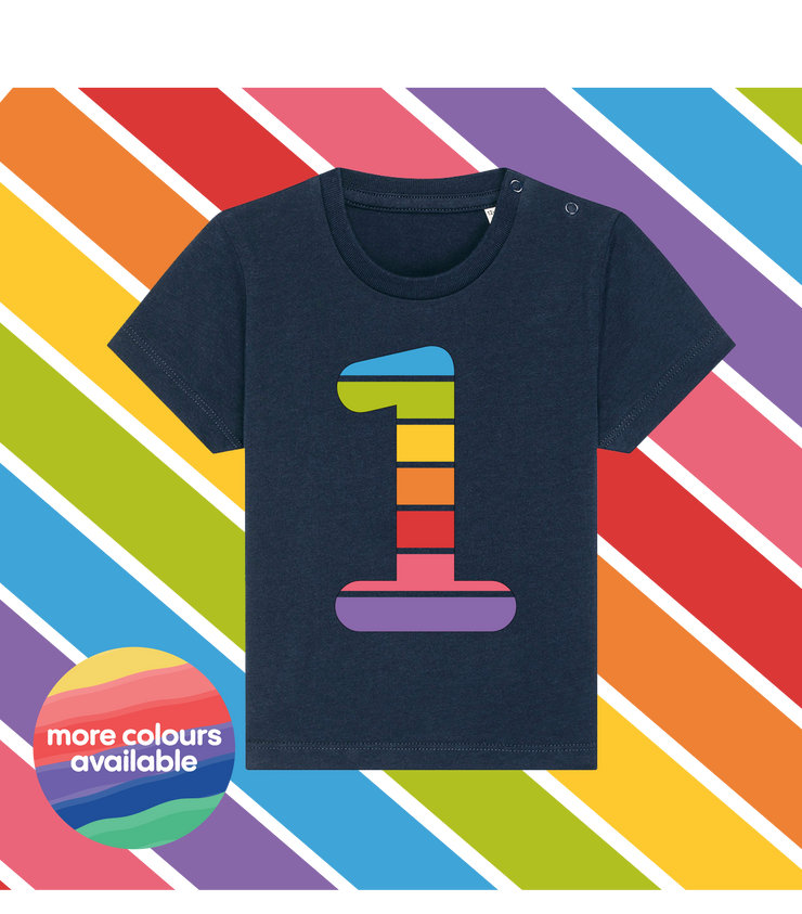 1st birthday t shirt- rainbow birthday