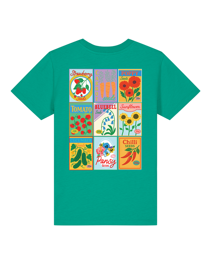 Sow much to love seed packet organic tee adults & kids
