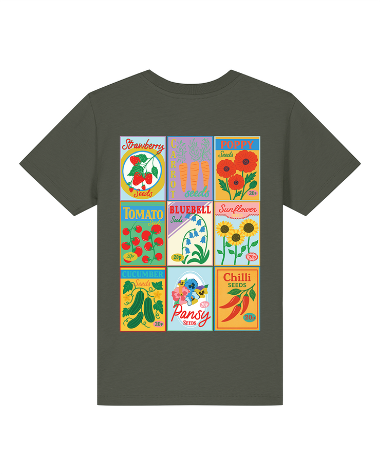 Sow much to love seed packet organic tee adults & kids
