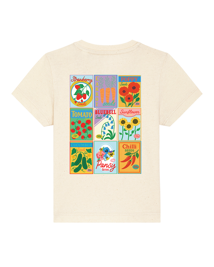 Sow much to love seed packet organic tee adults & kids