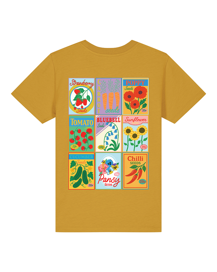 Sow much to love seed packet organic tee adults & kids