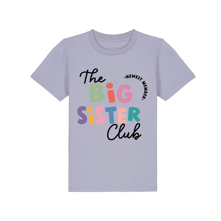 Big/ little sibling club organic kids tee