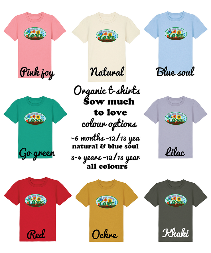 Sow much to love seed packet organic tee adults & kids