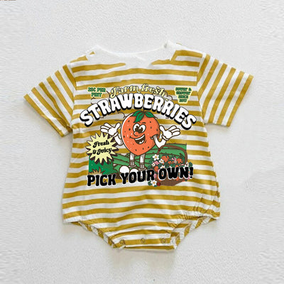 Pick your own strawberries Striped Romper