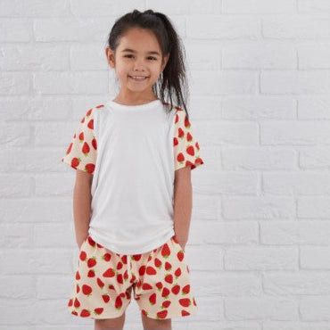 Strawberry raglan Short Set