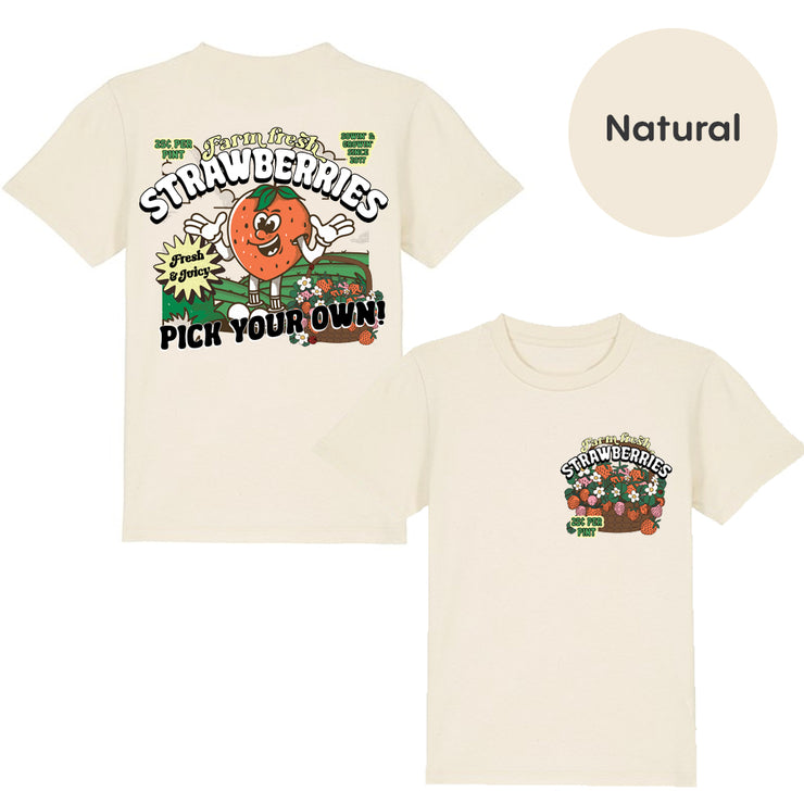 Pick your own Strawberries - organic/Stripe t-shirt (adults and kids)