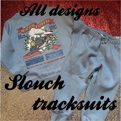 Slouch tracksuit- all designs- Sizes 6-12 months- 9-10 years