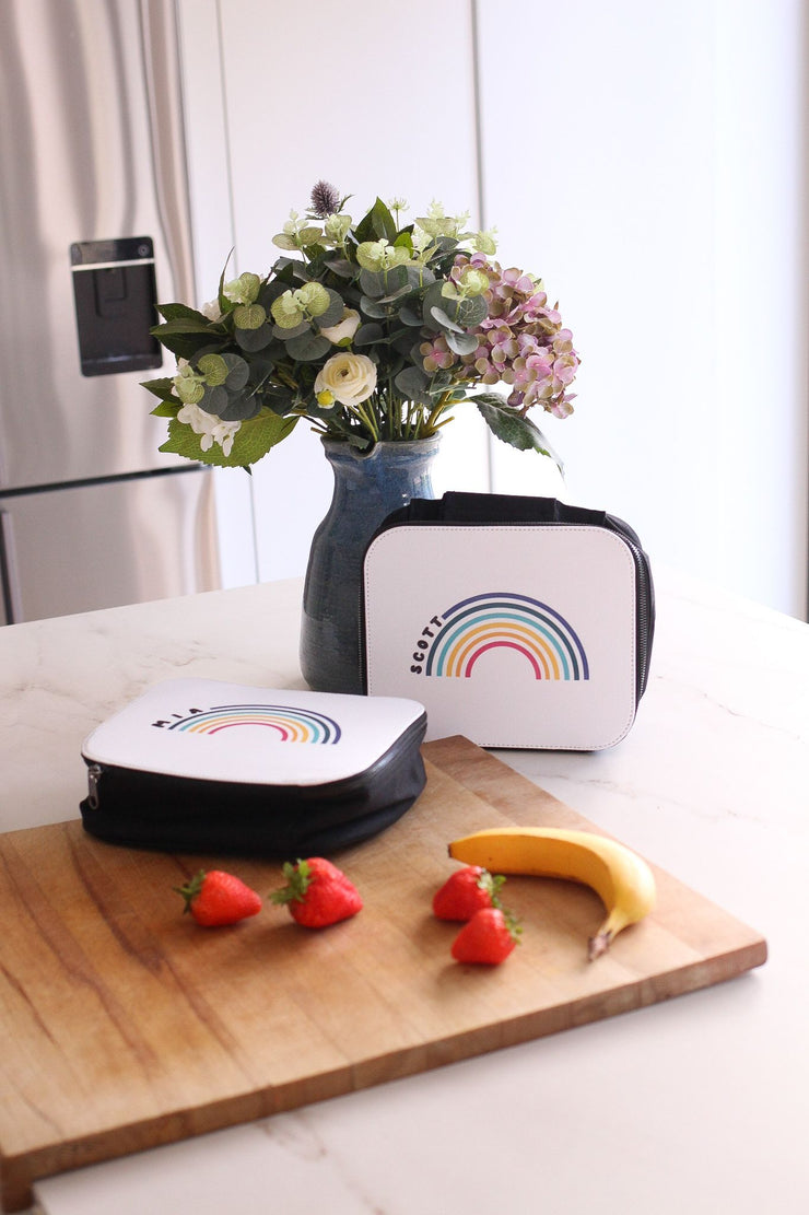 Personalised rainbow lunch box