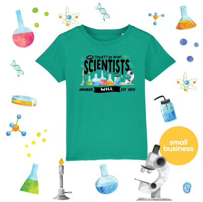 Mini Dreams scientist kids organic (personalised) t-shirt