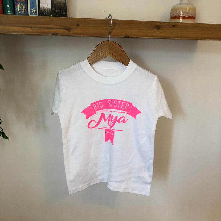 Personalised kids Name & Birthday/ Big/Little Sister/Brother Misfits