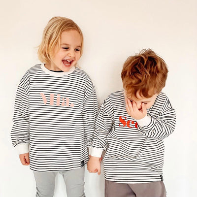 Personalised Classic Striped Slouch kids Sweater