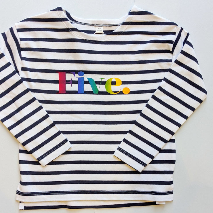 Rainbow Text Striped Tee (long and short sleeves)