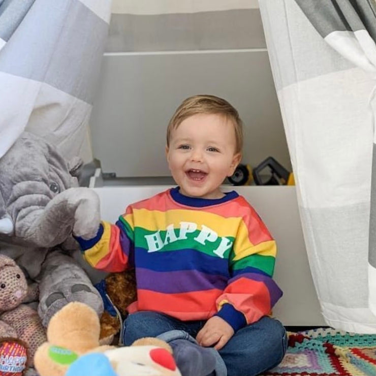 personalised rainbow colours jumper