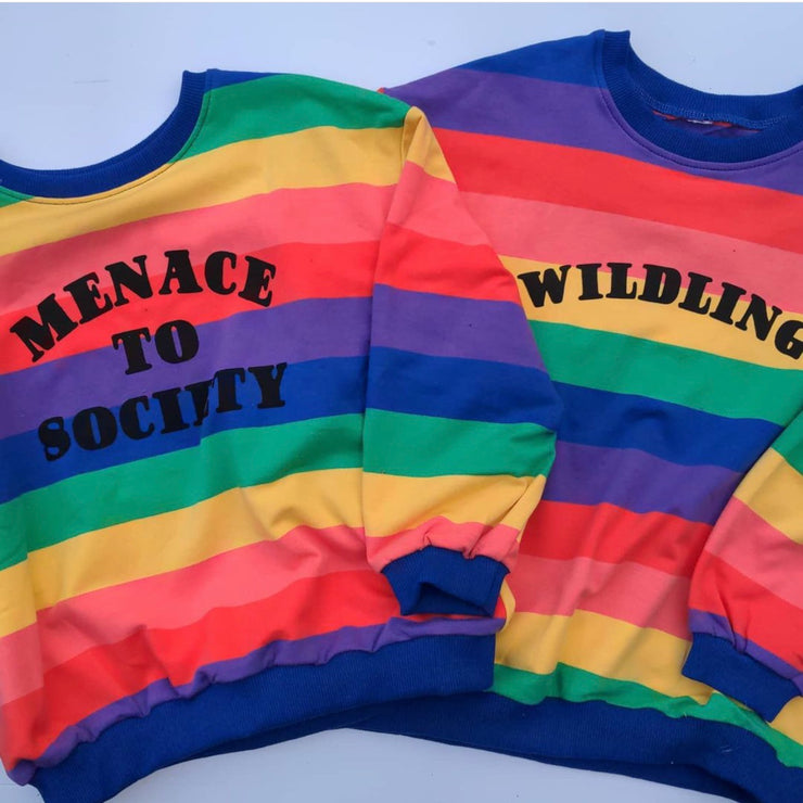 slogan kids rainbow jumper