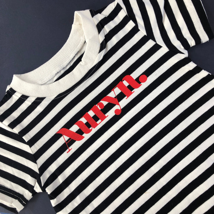 Classic name Personalised Striped Romper