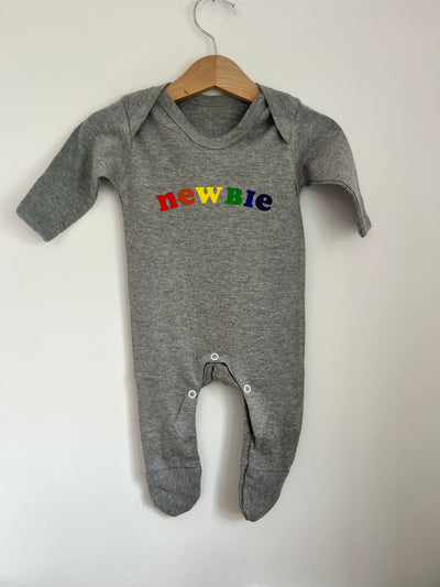 Pre-made - newbie rainbow sleep suit 0-3 months