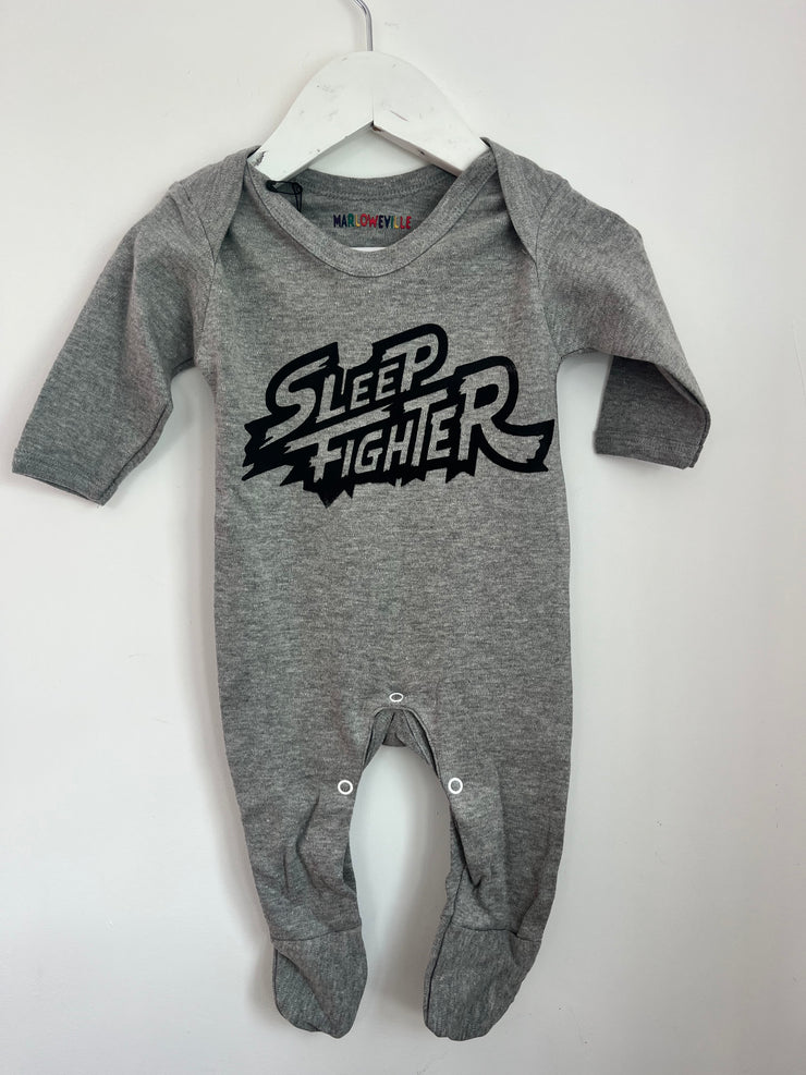 Pre-made- sleep fighter grey sleep suit 0-3 months