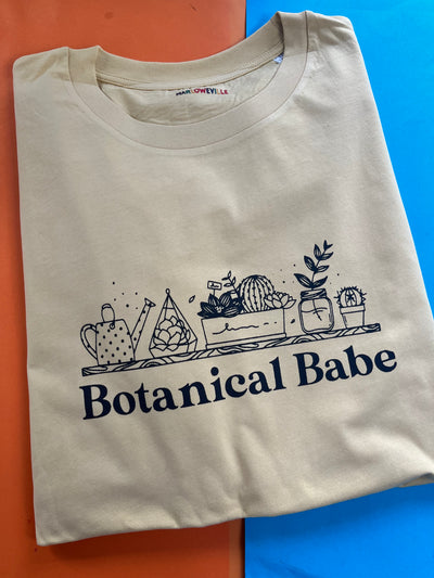 Pre-made- Botanical babe yellow organic tee Adults (various sizes)