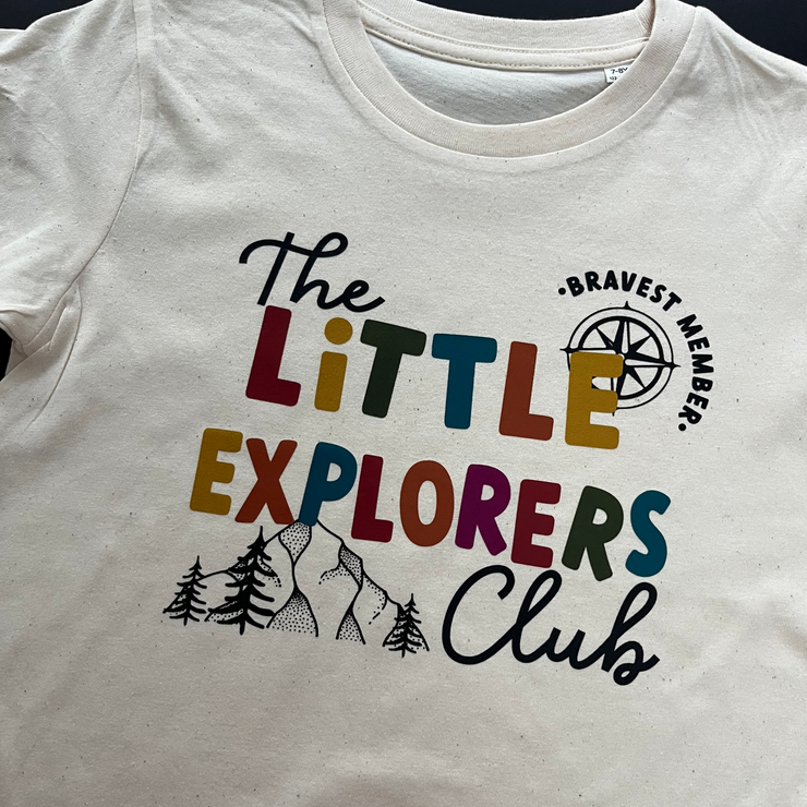 Explorer Club slogan kids organic t-shirt
