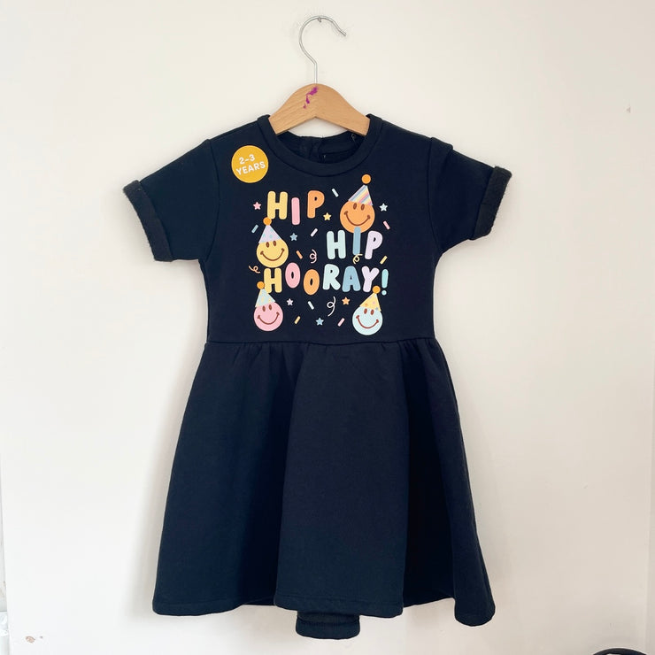 Pre-made Birthday hip hip hooray dress - Size 2-3  years