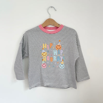 Pre-made hip hip hooray pink neck tee