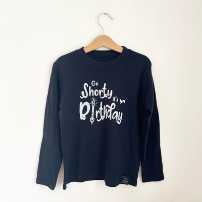 Pre-made Go Shorty it's your birthday Long sleeve Tee - Size 3-4 years