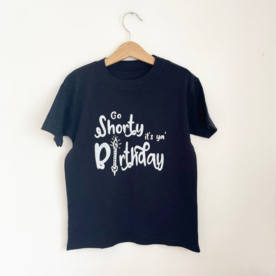 Pre-made Go Shorty it's your birthday Tee - Size 5-6 years