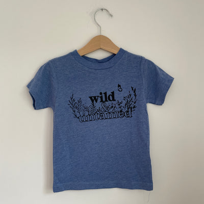 Pre-made- Wild & Untamed blue tee - 1-2 years