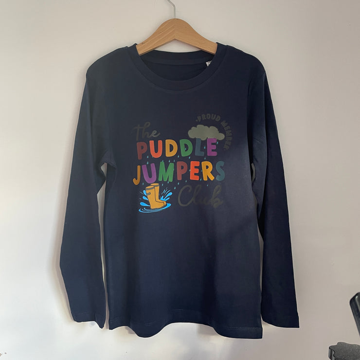 Pre-made - puddle jumper LS navy - 7-8 years