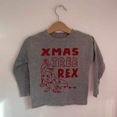 Pre-made - christmas xmas tree rex (misfit red ink) - 6-12 months