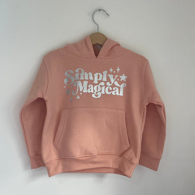 Pre-made - christmas simply magical pink pull over hoodie - 2-3 years