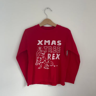 Pre-made - christmas xmas tree rex red tee - 2-3 years