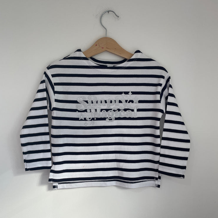 Pre-made - christmas simply magical stripe breton (misfit) - 2-3 years