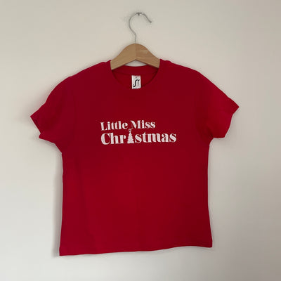 Pre-made - little miss christmas red tee - 3-4 years
