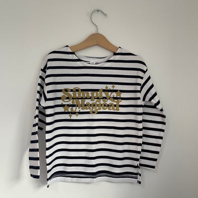 Pre-made - christmas simply magical breton tee - 4-5 years