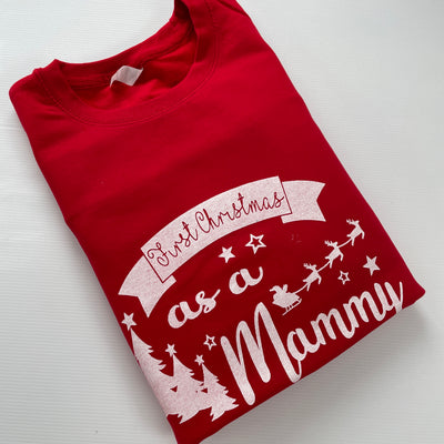 Pre-made- 1st christmas as a mammy sweater- adults L (misfit)