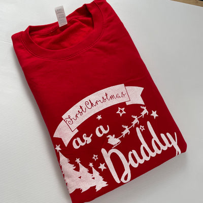 Pre-made- 1st christmas as a daddy red sweater - adults XXL (misfit)