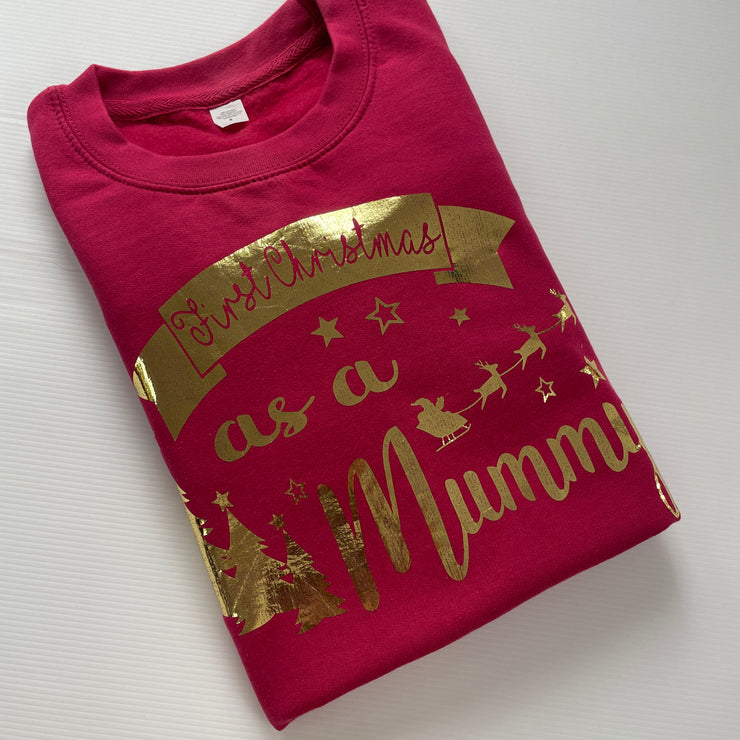 Pre-made- 1st christmas as a mummy sweater - adults S (misfit)