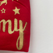 Pre-made- 1st christmas as a mummy red sweater - adults S (misfit)