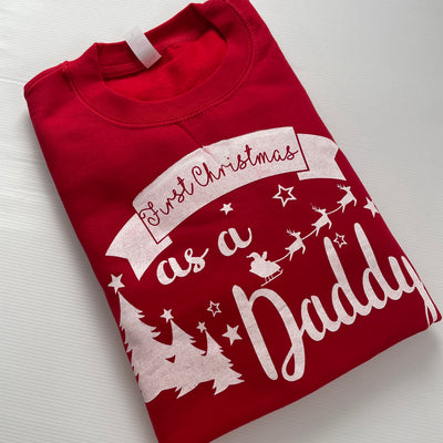 Pre-made- 1st christmas as a daddy sweater - adults L (misfit)