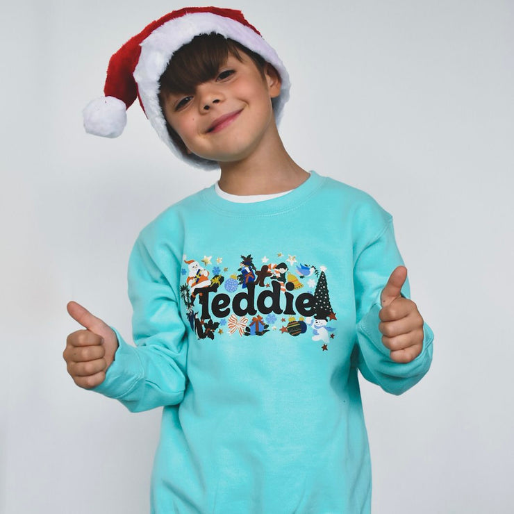 Merry Moniker (Personalised name) Kids Sweater/Sweatshirt